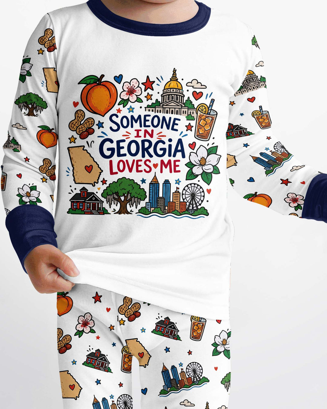 Someone in Georgia Loves Me Bamboo Two Piece Long Sleeve Pajama Set