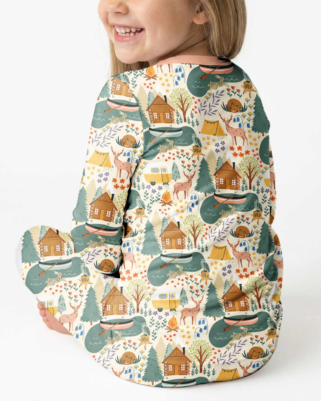 Lake View Camping Bamboo Two Piece Long Sleeve Pajama Set