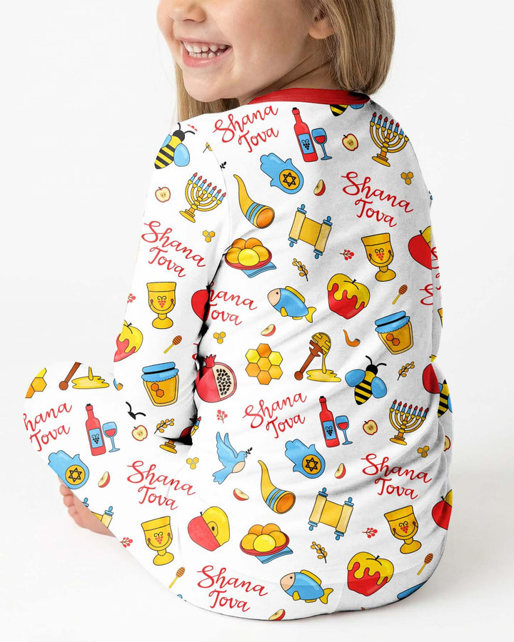 Shanah Tovah U'Metukah Bamboo Two Piece Long Sleeve Pajama Set