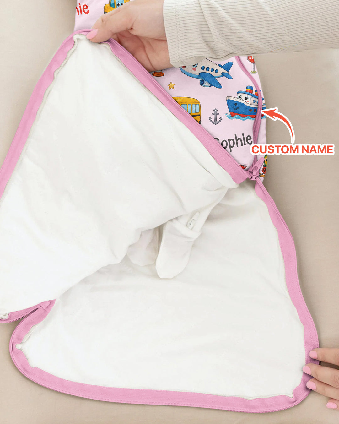 Custom Name Cute Transport Bamboo Sleep Bag