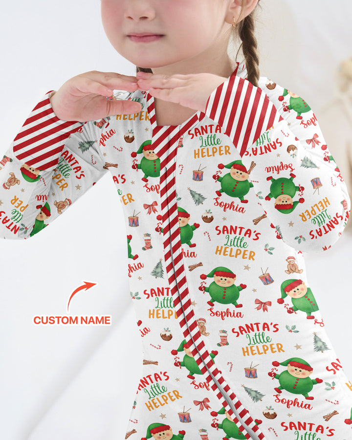 Custom Name Santa's Little Helper Bamboo Convertible Zippy