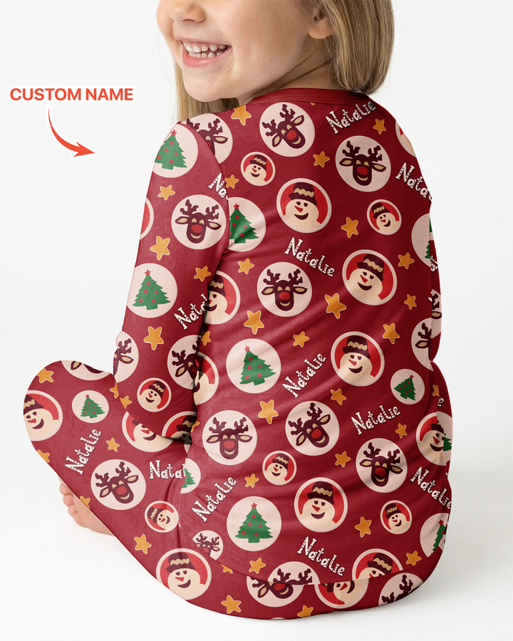 Christmas Dinner Bamboo Two Piece Long Sleeve Pajama Set