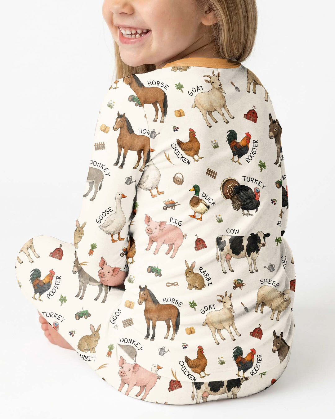 Barnyard Animals Bamboo Two Piece Long Sleeve Pajama Set