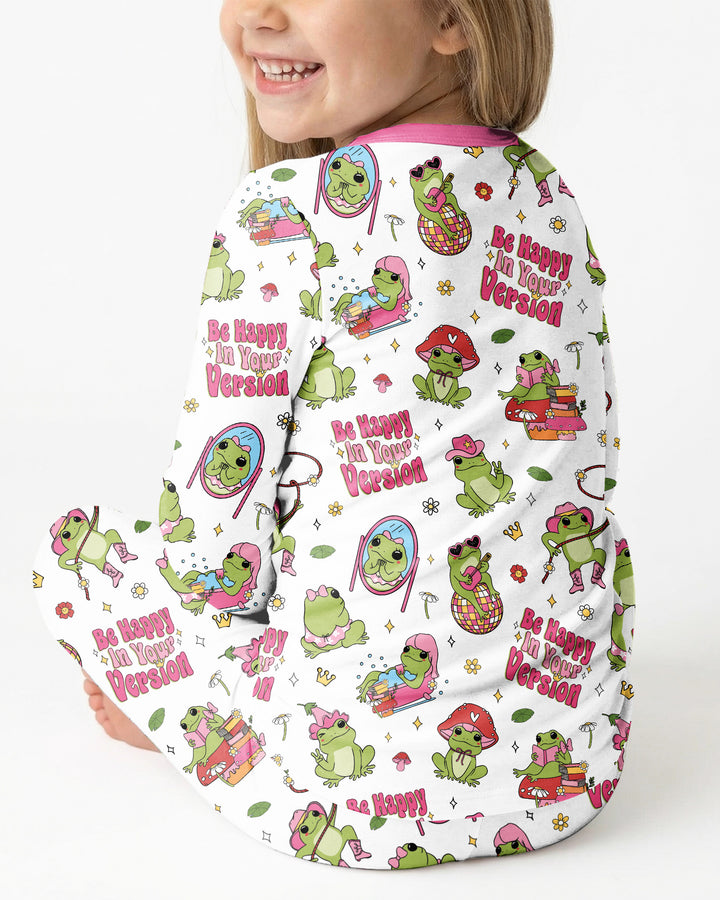 Be Happy In Your Version Bamboo Two Piece Long Sleeve Pajama Set