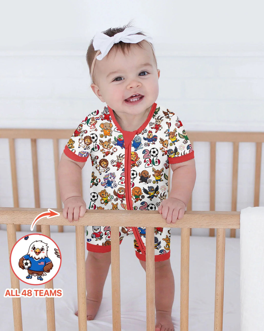 Kawaii Animals Soccer Tour 2026 Family Matching Bamboo Shorty Zippy