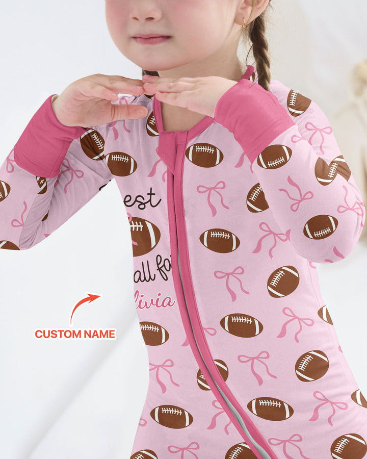 Custom Name Cutest Football Fan Bamboo Convertible Zippy