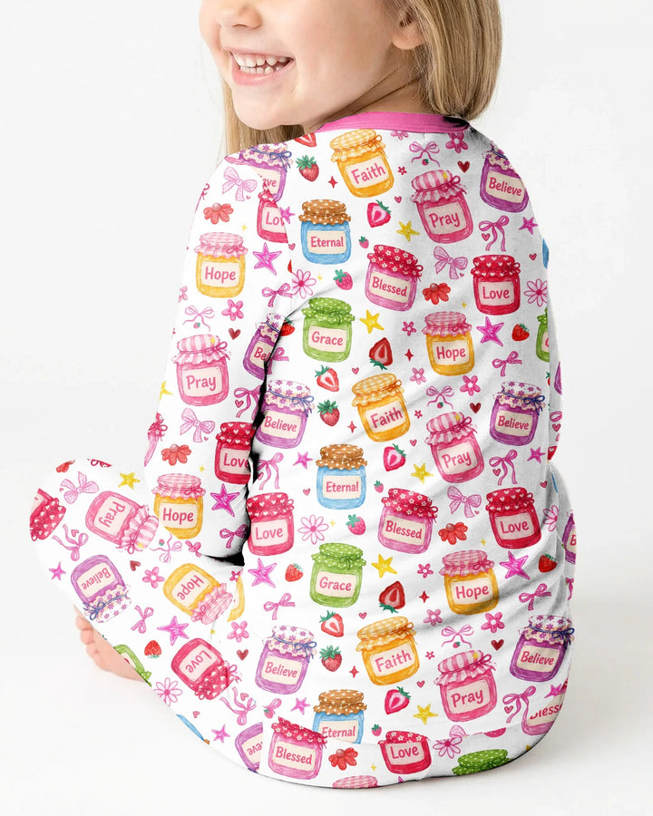Preppy Summer Jesus Is My Jam Bamboo Two Piece Long Sleeve Pajama Set