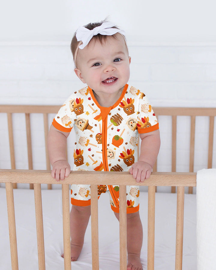 Fall Caramel Apple Family Matching Bamboo Shorty Zippy