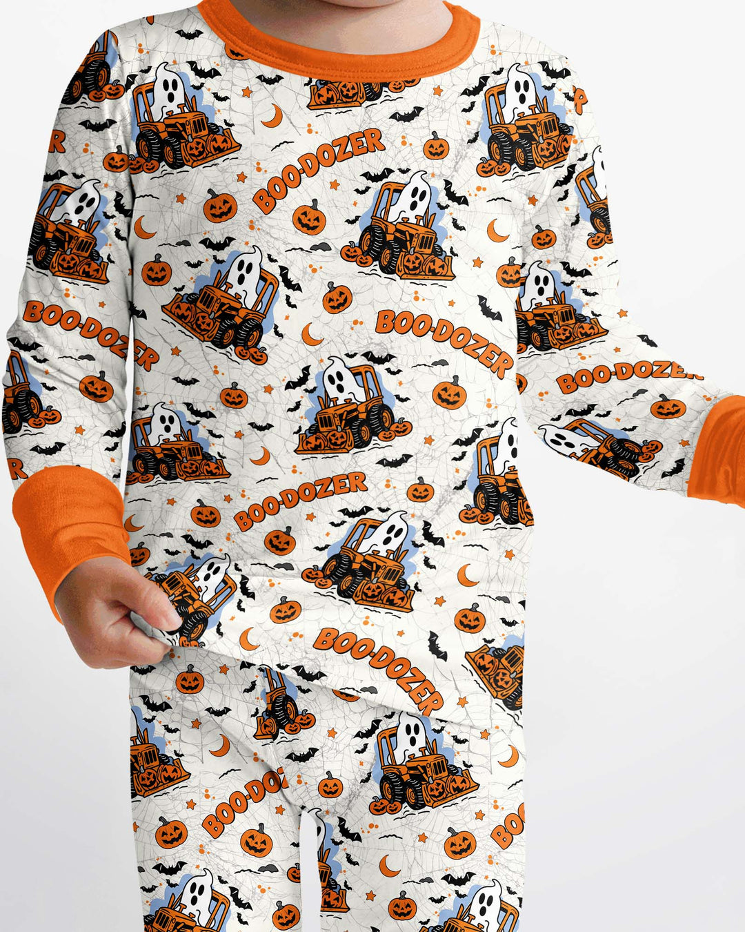 Boo-dozer Halloween Bamboo Two Piece Long Sleeve Pajama Set