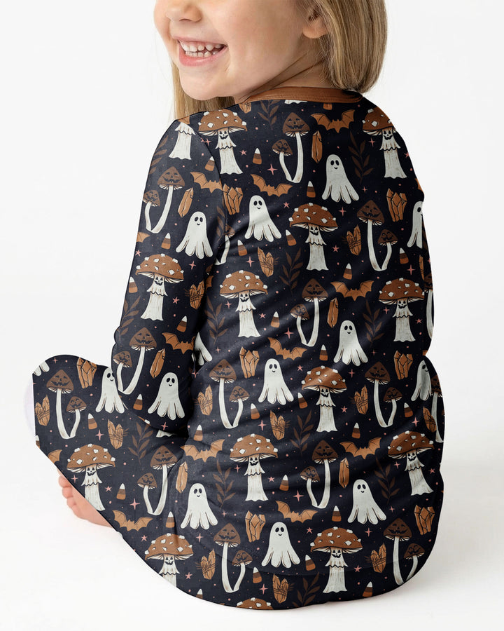 Retro Halloween Whimsy Bamboo Two Piece Long Sleeve Pajama Set