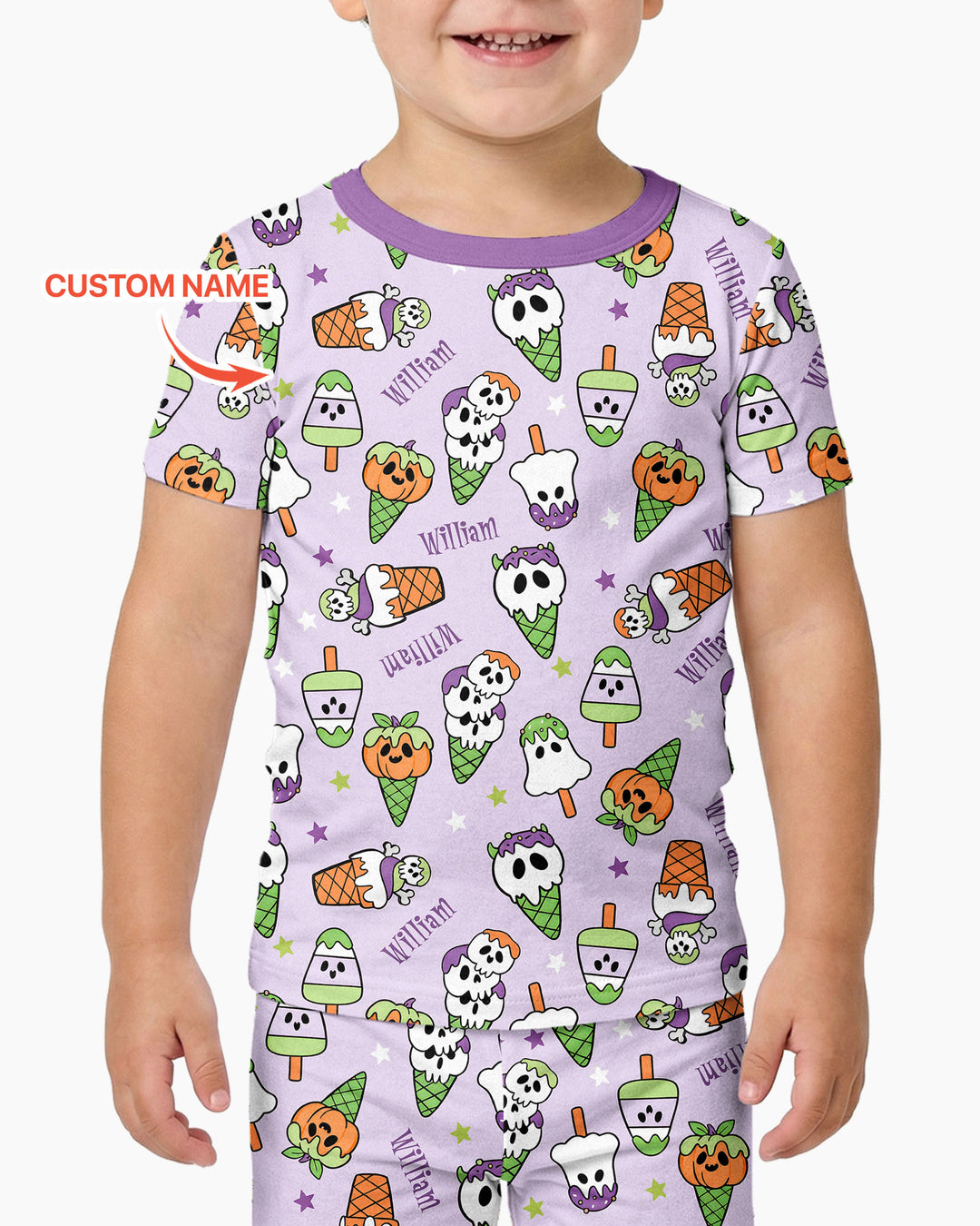 Summerween Ice cream Bamboo Two Piece Short Sleeve Pajama Set