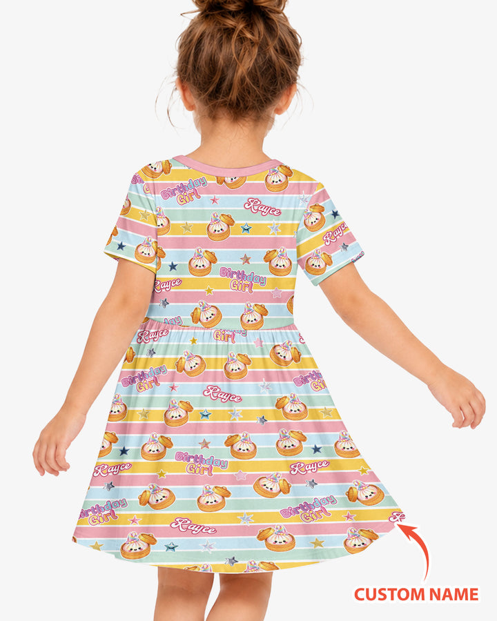 Custom Dumpling Birthday Girl Bamboo Twirl Dress
