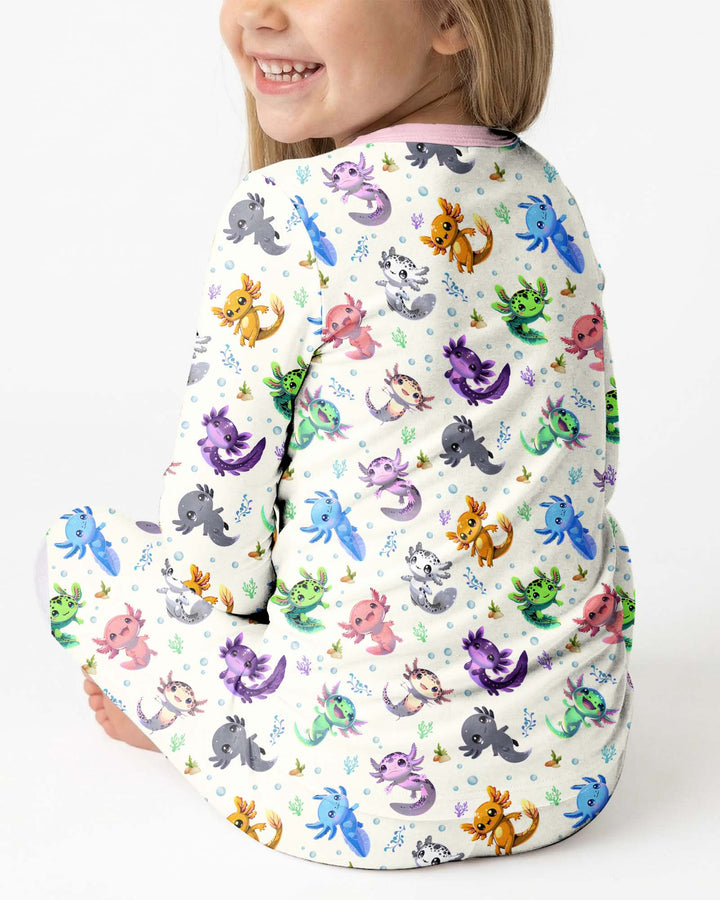 I Love You Axolotl Bamboo Two Piece Long Sleeve Pajama Set