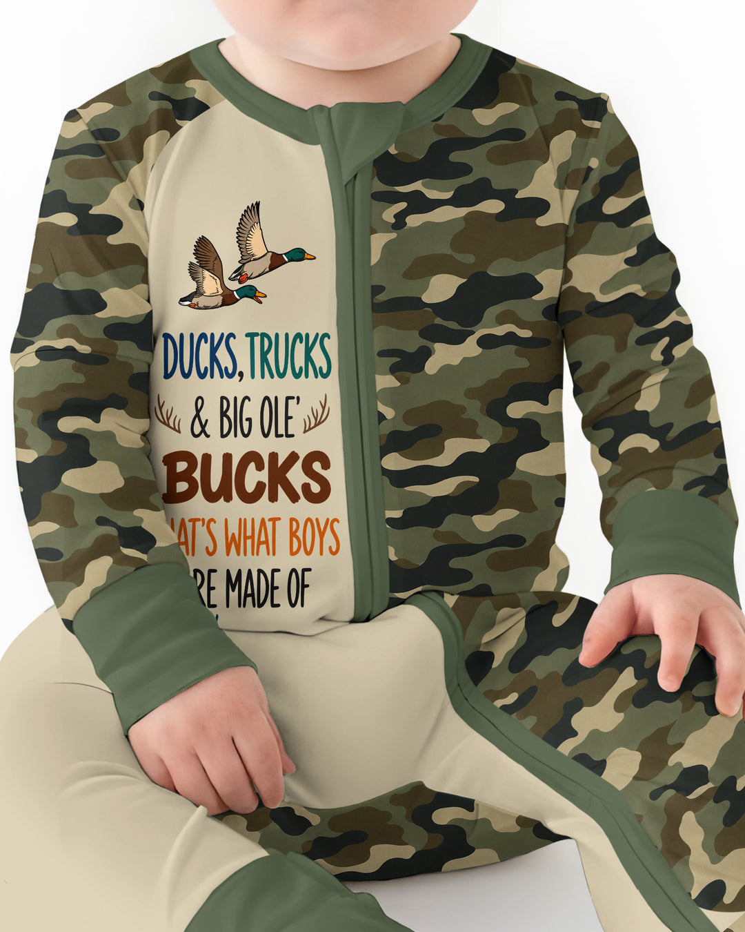 Custom Name Ducks, Trucks & Big Ole' Bucks Bamboo Convertible Zippy