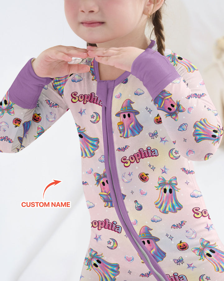 Holographic Cute Ghost Bamboo Convertible Zippy