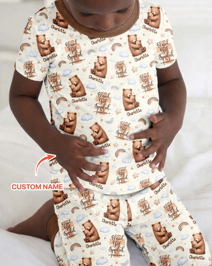CUSTOM Template Bamboo Two Piece Short Sleeve Pyjamas Set