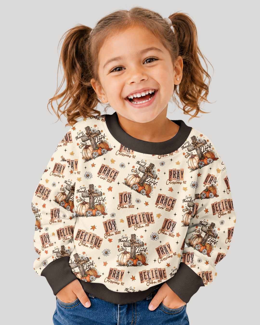 Floral Fall Give Thanks To The Lord Bamboo Crewneck Sweatshirt