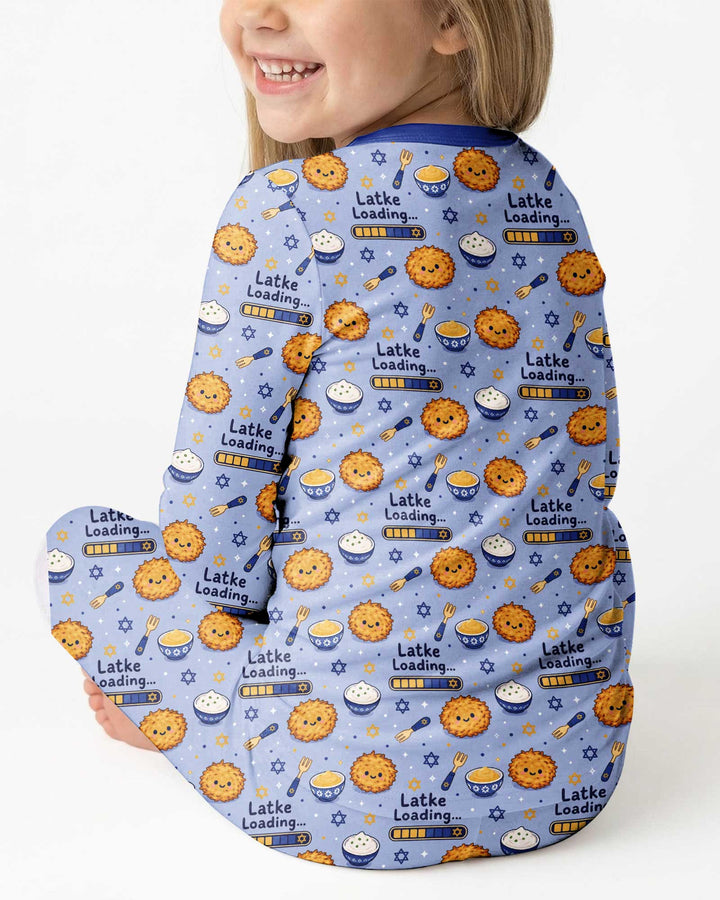 Latke For Hanukkah Bamboo Two Piece Long Sleeve Pajama Set
