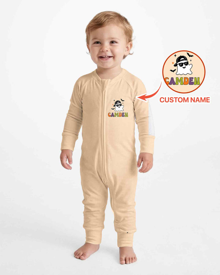 Personalized One Spooky Dude Baby Bamboo Convertible Zippy