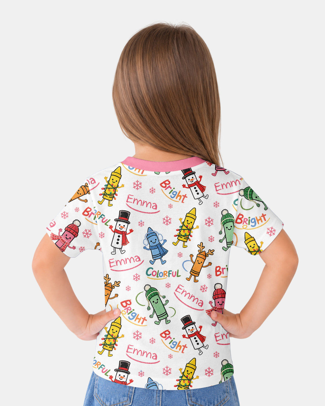 Custom Name Bright & Colorful Bamboo Crewneck T-Shirt