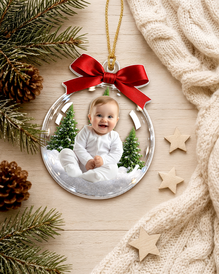 Family Photo Christmas Acrylic Ornament