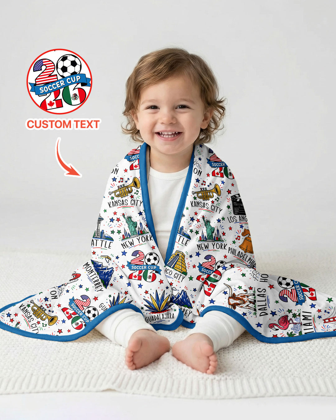 2026 Soccer Cup Host Citties Bamboo Blanket
