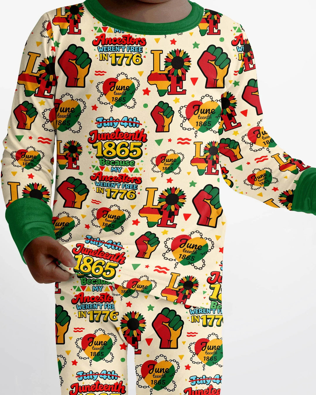 Juneteenth 1865 Because My Ancestors Weren't Free In 1776 Bamboo Two Piece Long Sleeve Pajama Set