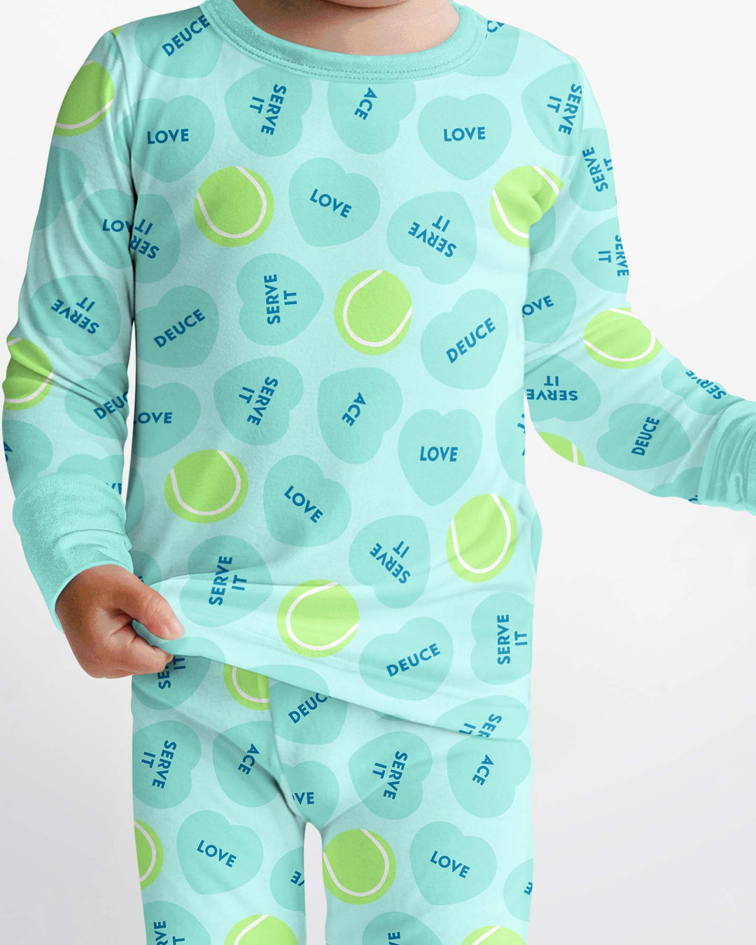 Tennis with Love Bamboo Two Piece Long Sleeve Pajama Set