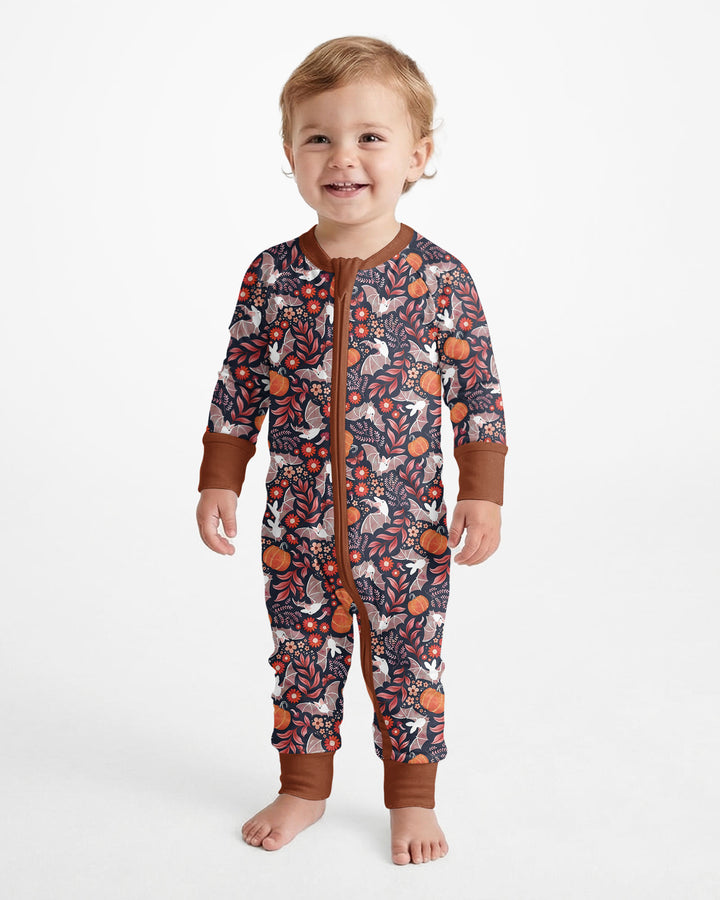 Bat Pumpkin Floral Halloween Bamboo Convertible Zippy