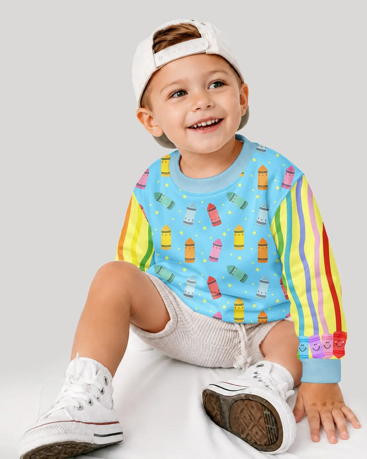 Happy Crayon Friends Bamboo Crewneck Sweatshirt