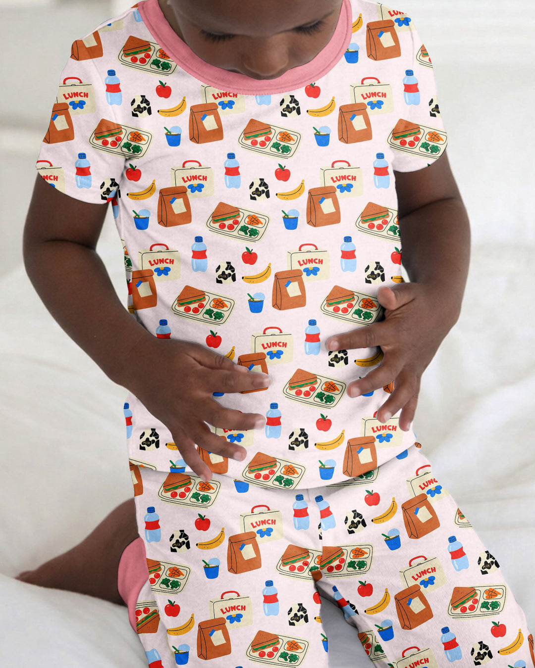 Happy School Lunch Bamboo Two Piece Short Sleeve Pajama Set