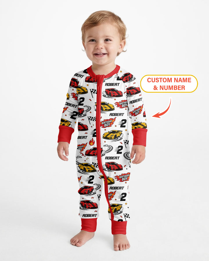 Personalized Racing Car Birthday Boy Bamboo Convertible Zippy