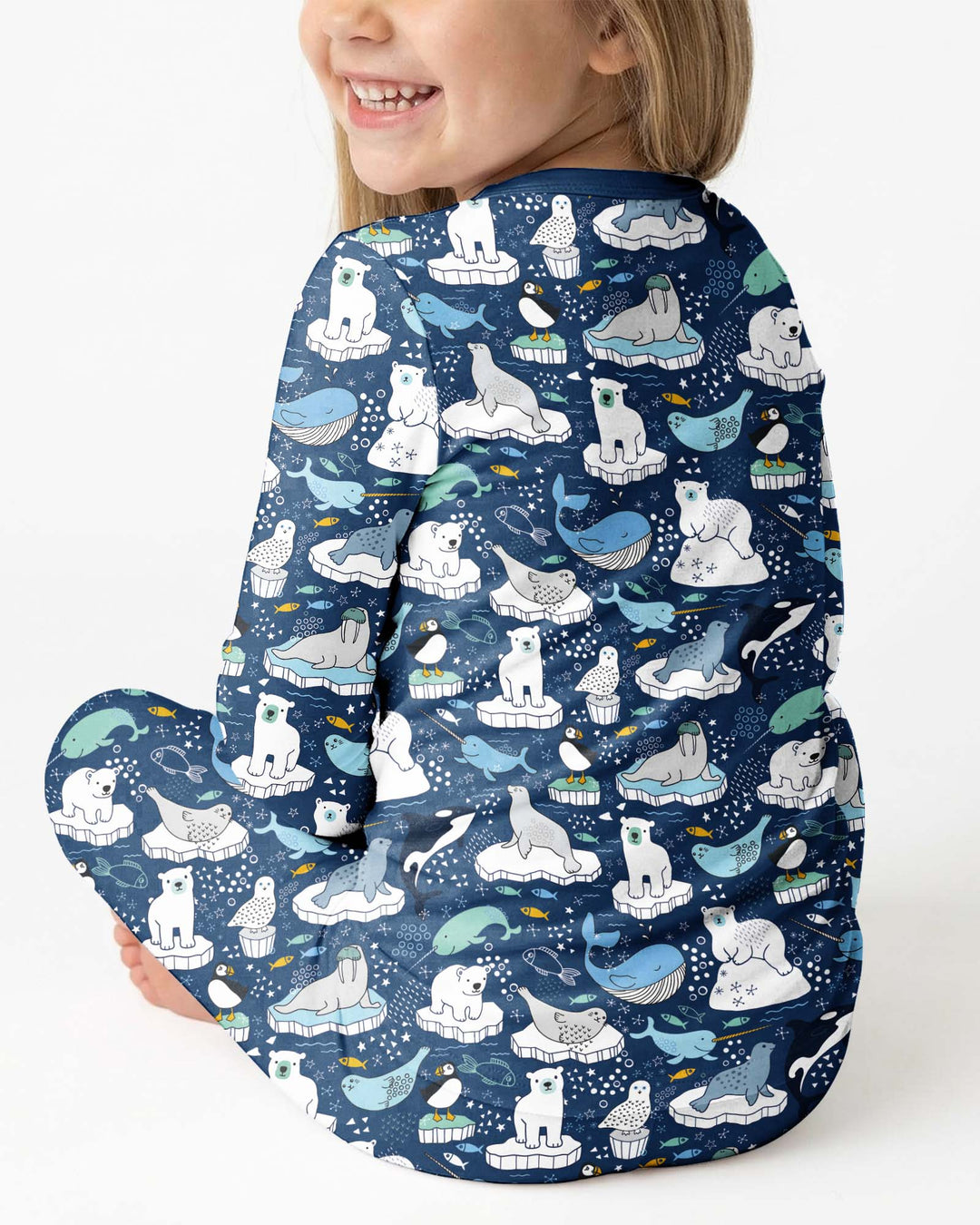 Animal Icebergs Bamboo Two Piece Long Sleeve Pajama Set