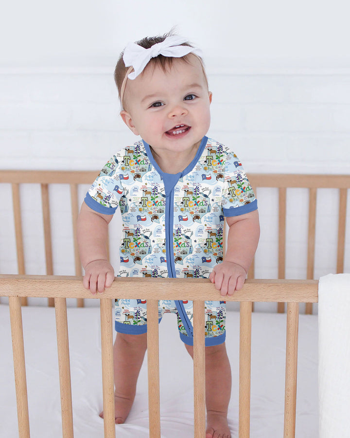 Texas Map Family Matching Bamboo Shorty Zippy