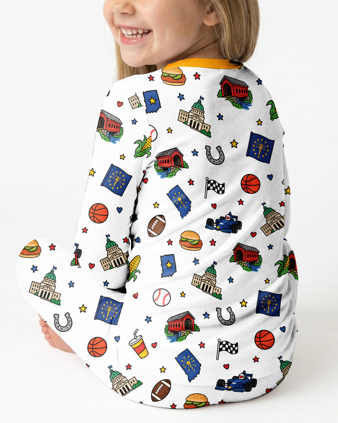 Someone in Indiana Loves Me Bamboo Two Piece Long Sleeve Pajama Set