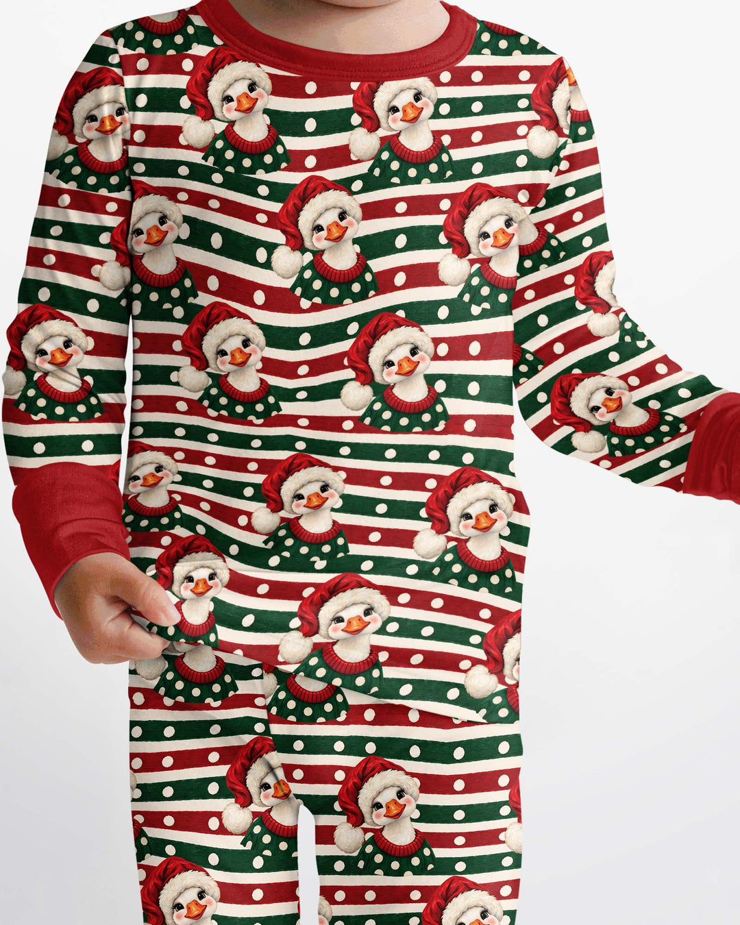 Santa Duck Bamboo Two Piece Long Sleeve Pajama Set