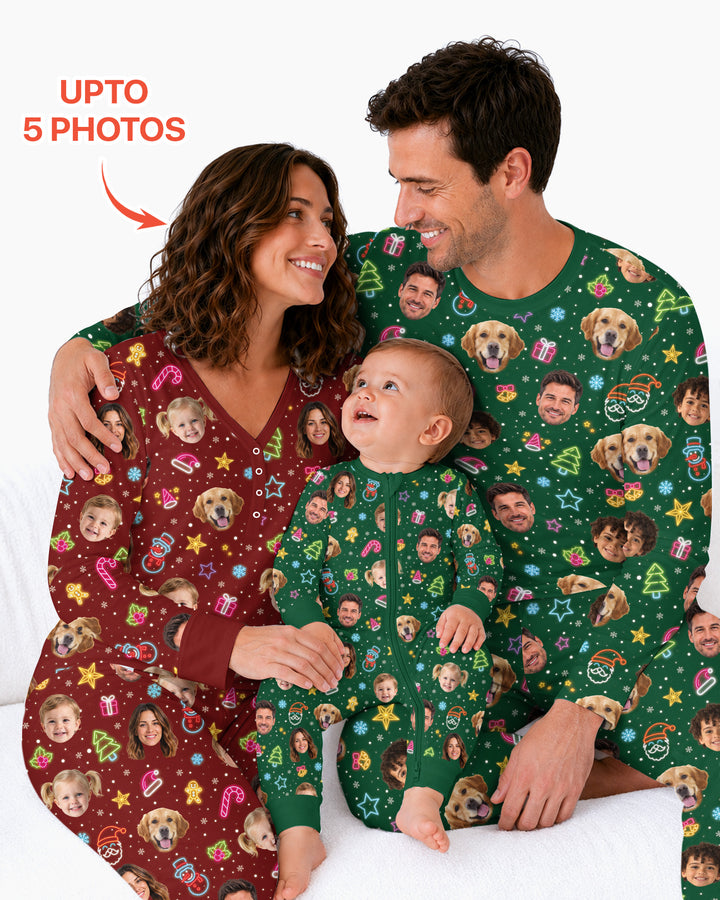 Christmas Faces Bamboo Women Pajama Set