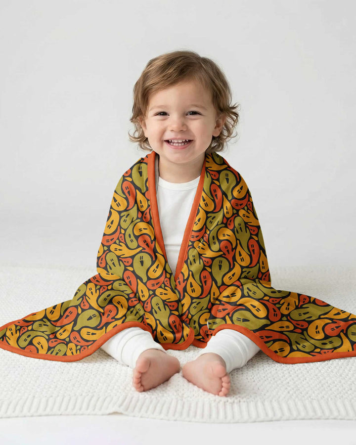 Retro Haunts & Happy Boos Bamboo Blanket