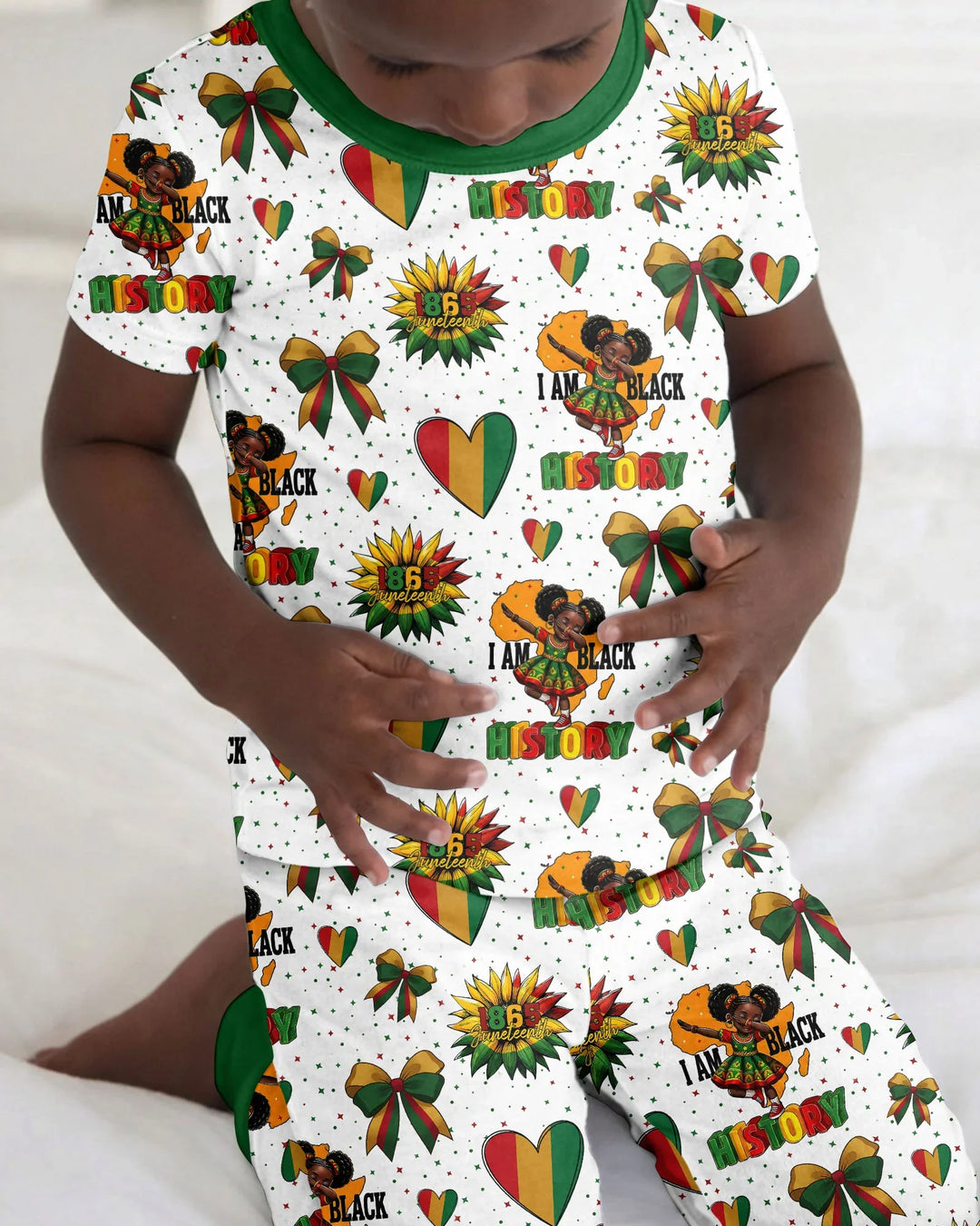 Juneteenth Girl I Am Black History Bamboo Two Piece Short Sleeve Pajama Set
