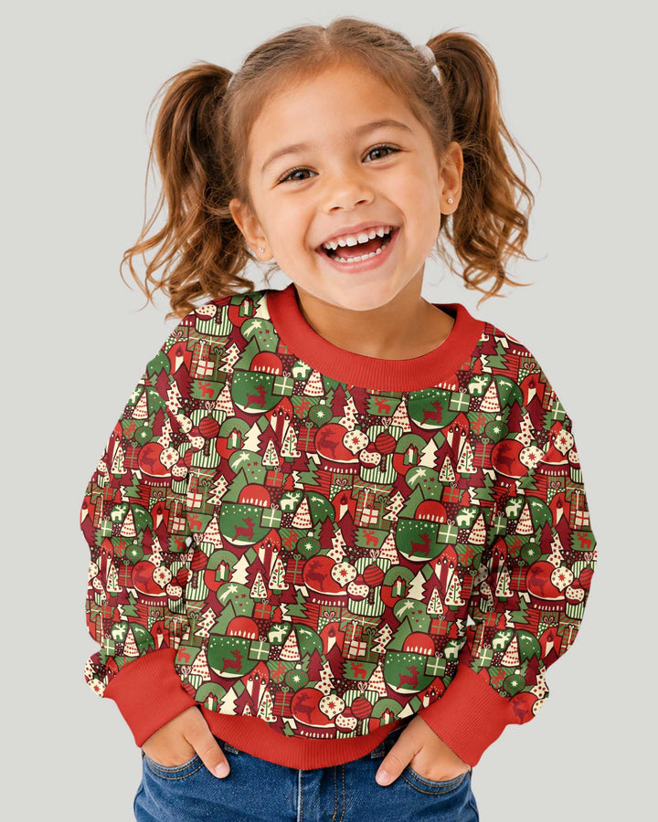Christmas Time Mosaic Bamboo Crewneck Sweatshirt