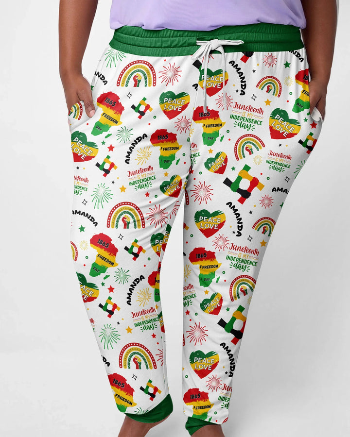 Custom Name Juneteenth Is My Independence Day Bamboo Women Pajama Set