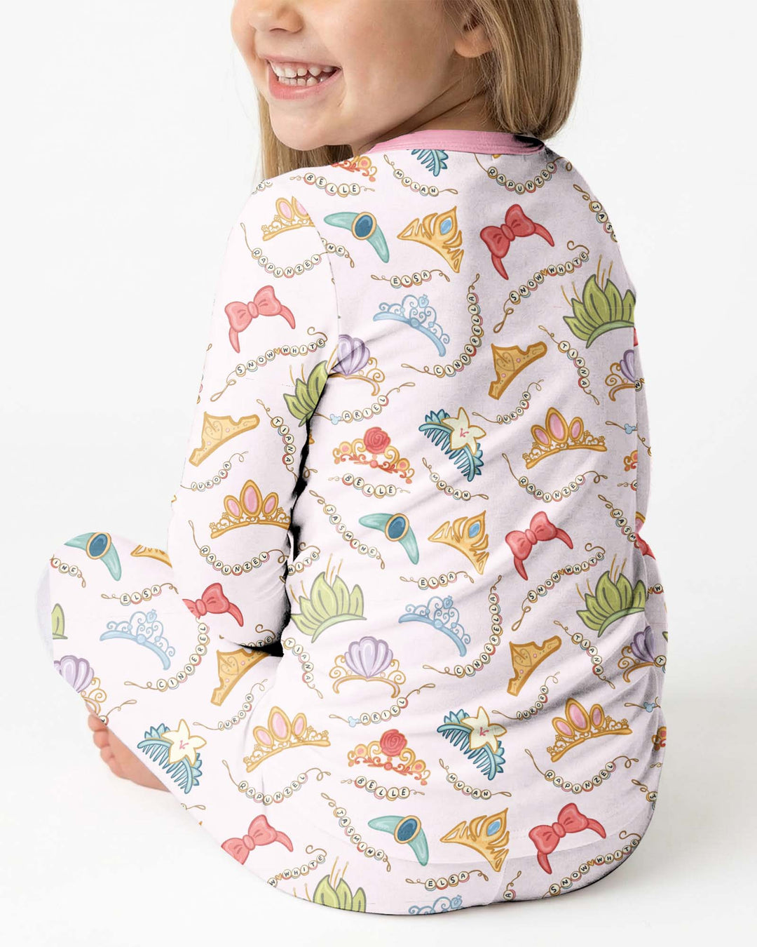 Princess Crowns Bamboo Two Piece Long Sleeve Pajama Set
