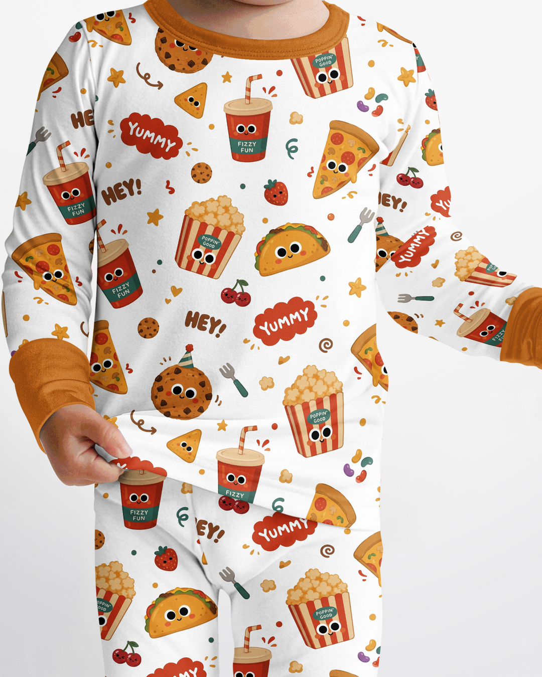 Happy Snack Bamboo Two Piece Long Sleeve Pajama Set