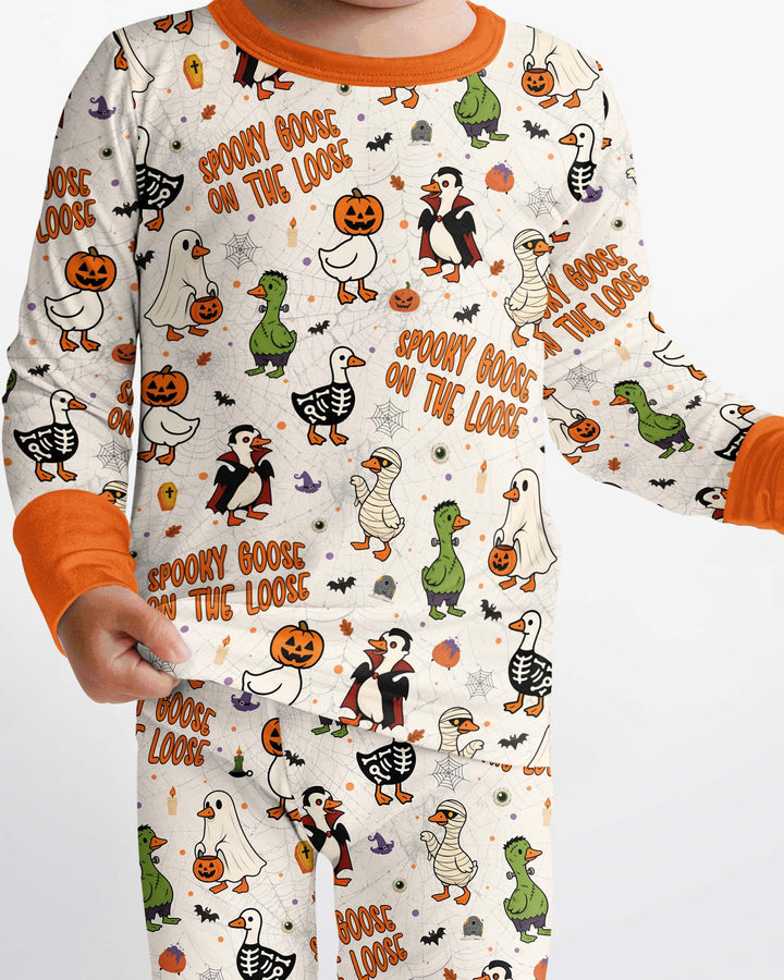 Spooky Goose on the Loose Bamboo Two Piece Long Sleeve Pajama Set