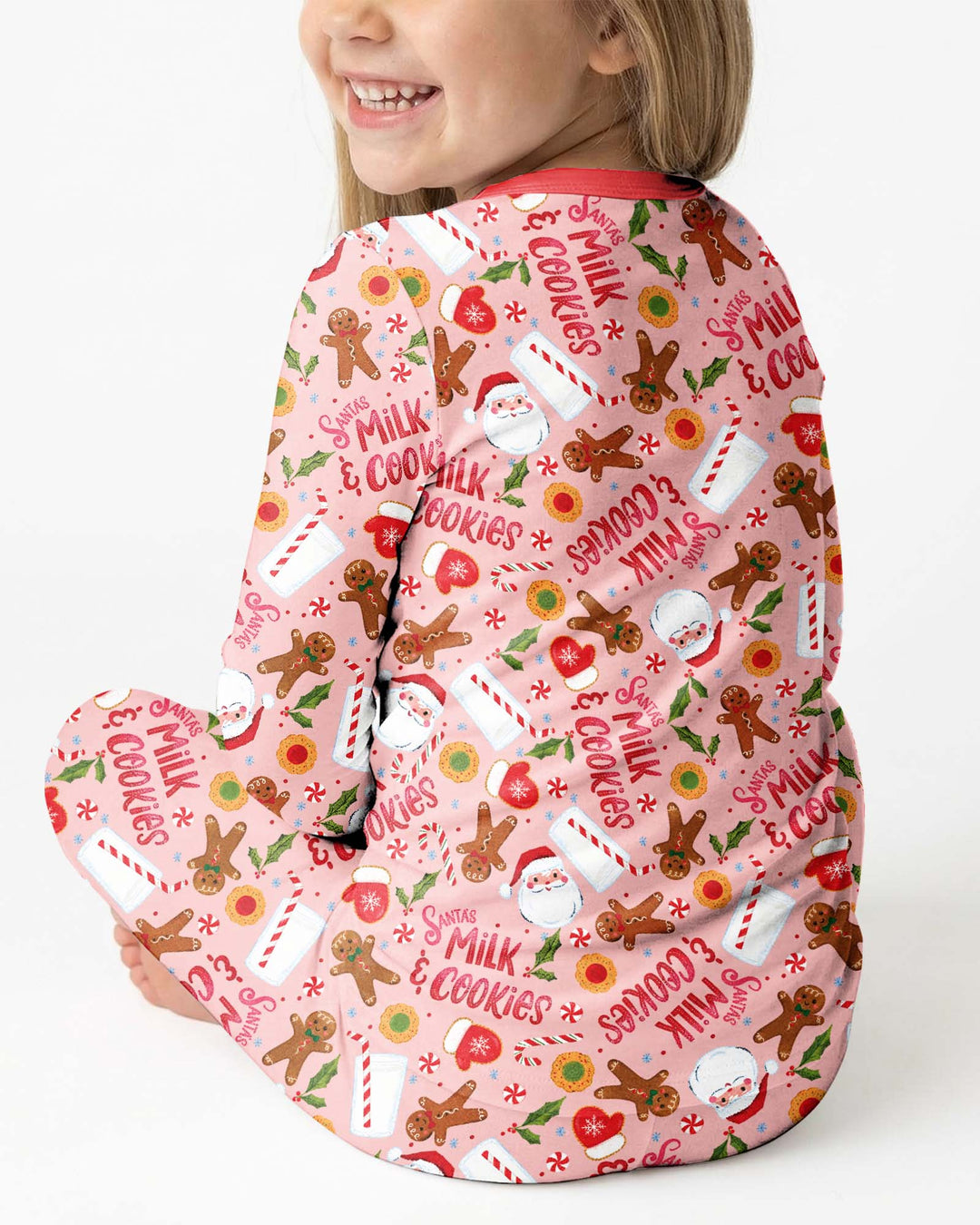 Santas, Milk and Cookies Bamboo Two Piece Long Sleeve Pajama Set
