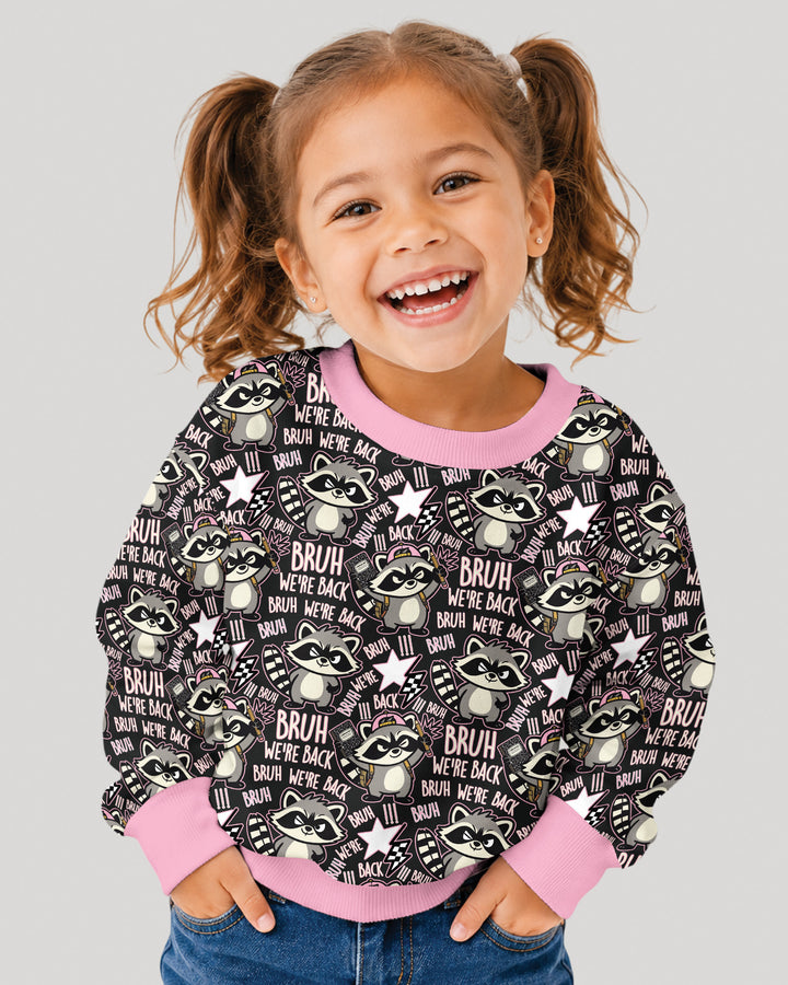 Bruh We're Back Raccoon Bamboo Crewneck Sweatshirt