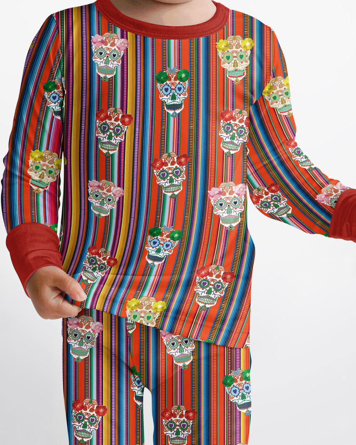 Day of the Dead Vintage Bamboo Two Piece Long Sleeve Pajama Set