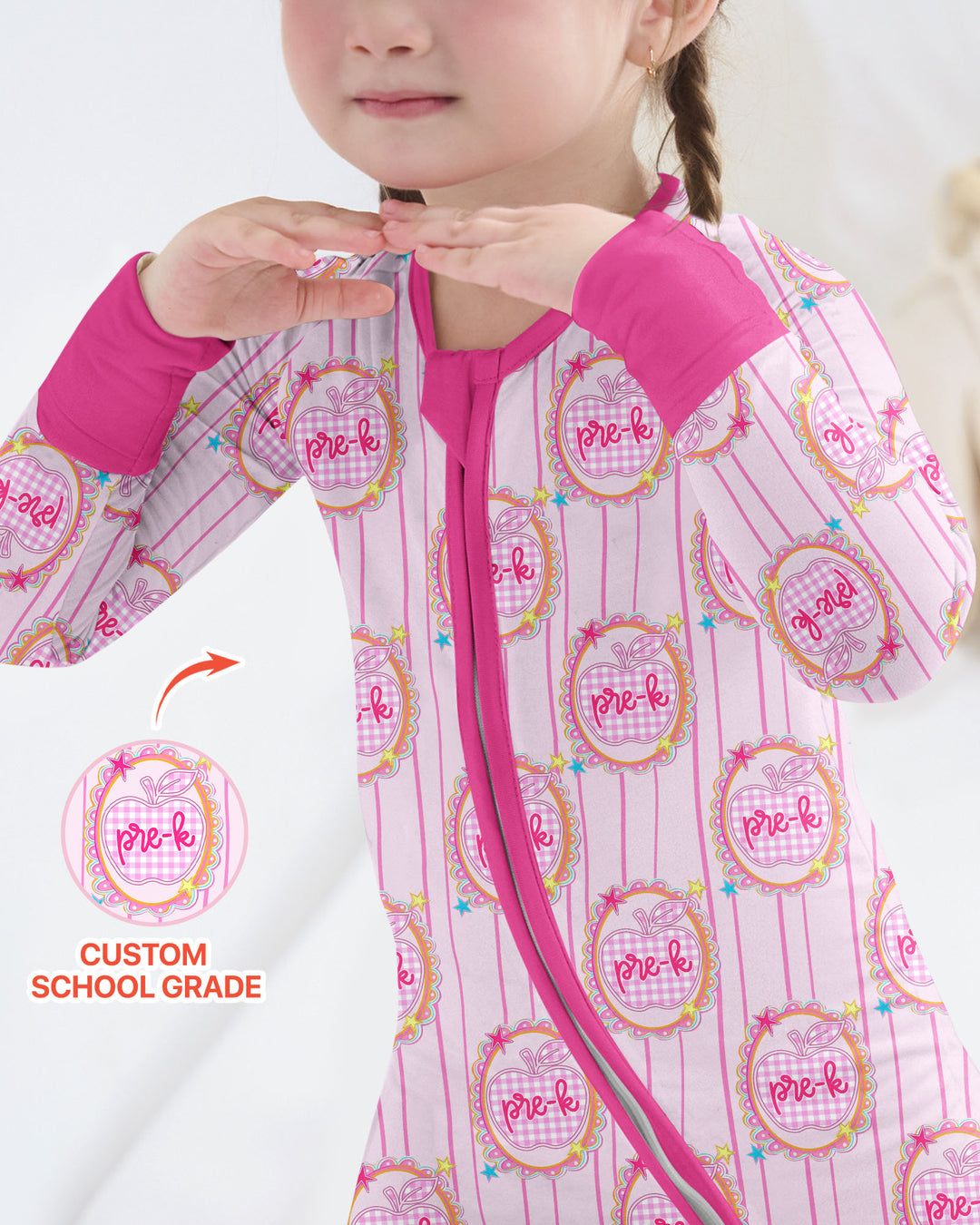 Custom Grade School Sweetie Bamboo Convertible Zippy