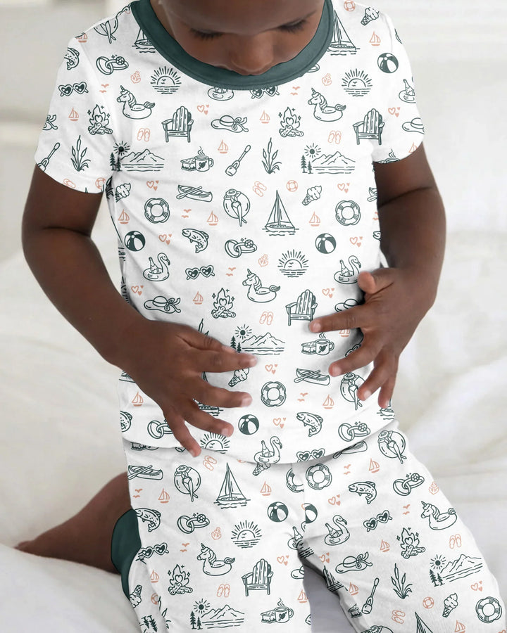 Lake Vibe Bamboo Two Piece Short Sleeve Pajama Set