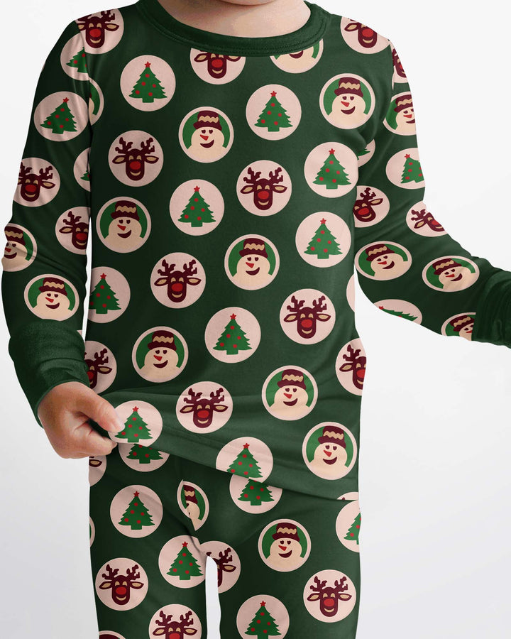 Christmas Dinner Bamboo Two Piece Long Sleeve Pajama Set